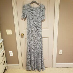 One By Eight silver Gray lace Mermaid Gown